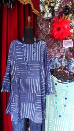 ネイビー×ストライプ・チュニック