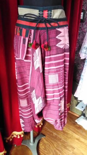 ボルドー柄・サルエルパンツ