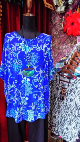 ブルー×フラワー・チュニック