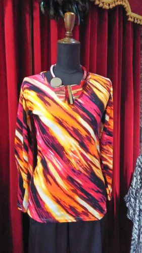 ピンク×オレンジ柄・チュニック