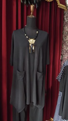 ブラック×レッドステッチ・チュニック