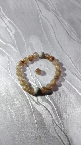 Ｔさんのお直し（ルチルクォーツ・ゴムブレスレット）♪