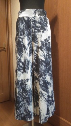 ネイビー×グラデーション・ワイドパンツ（ＬＬ）