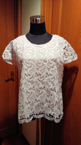 ライトグレー×ペイズリーレース・チュニック