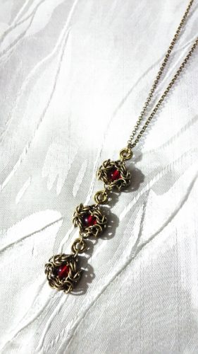 Ｈさんのオーダー（ビザンチンフラワー・ネックレス&ピアス）♪