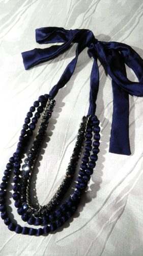 Ｓさんのリメイク（ネイビー×ラインストーン・チョーカー）♪